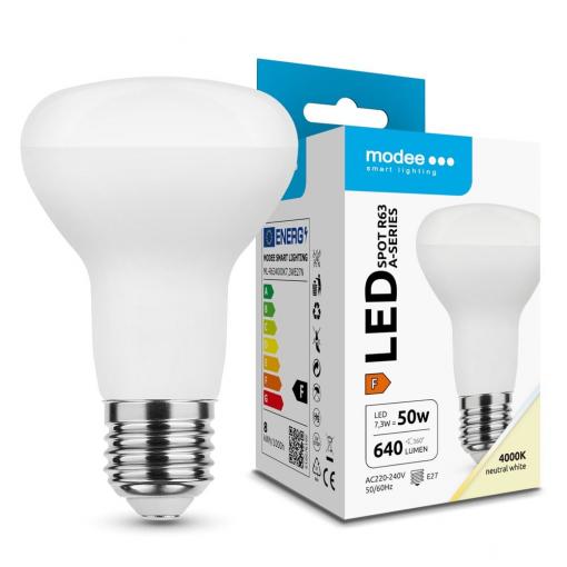 LEDž.TECH.E27 R63 7,3W/50W 4000K 640lm 110°