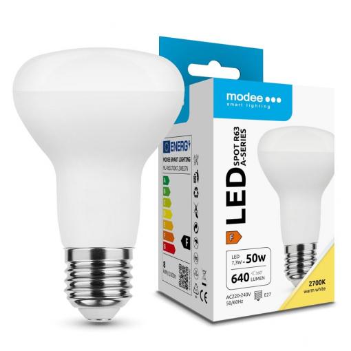 LEDž.TECH.E27 R63 7,3W/50W 2700K 640lm 110°