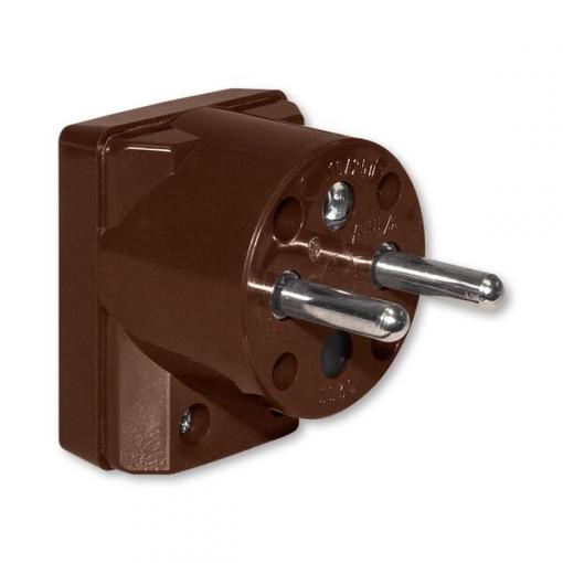 Instalační vidlice 5536-2159, úhlová, 16 A / 250 V, hnědá