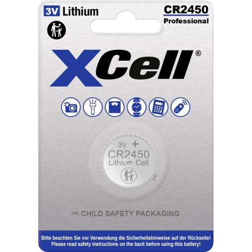 XCell knoflíkový článek CR 2450 3 V 1 ks 600 lithiová
