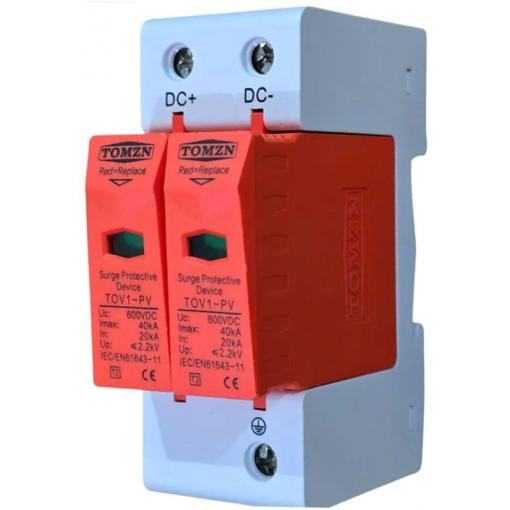 Přepěťová ochrana TOV1-PV 600 V DC, T2, na DIN lištu