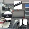 Vyklápěcí stolek do karavanu s uzamykatelným pouzdrem, 800 × 450 mm, černý