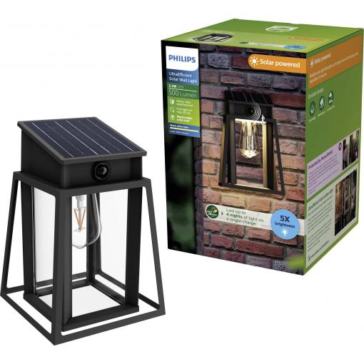 Philips LED Lysin 929004632801 venkovní solární nástěnné osvětlení s PIR senzorem LED 3.2 W černá