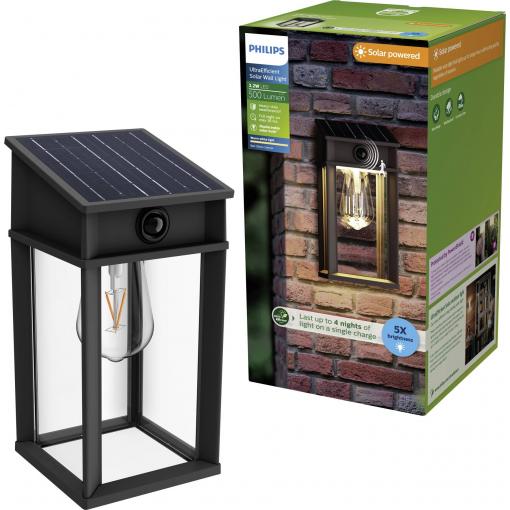 Philips LED Geri 929004632601 venkovní solární nástěnné osvětlení s PIR senzorem LED 3.2 W černá