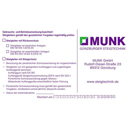 MUNK Günzburger Steigtechnik 019107 Poznávací nálepka 1 ks