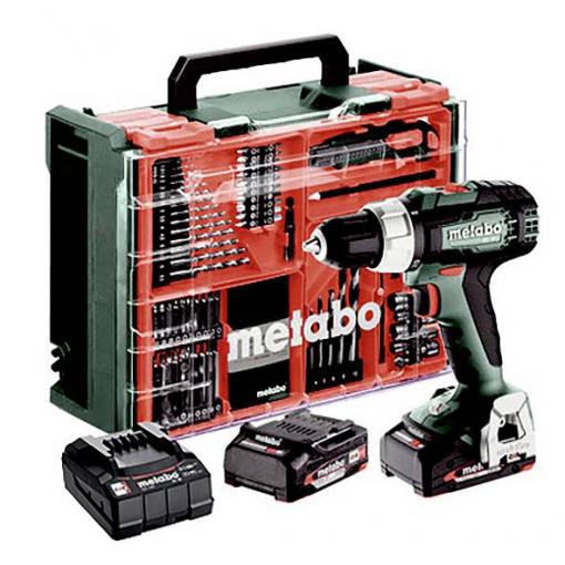 Metabo BS 18 L Set aku vrtací šroubovák, 18 V, 2 Ah Li-Ion bezkartáčové, vč. 2x aku, kufřík, vč. nabíječky, vč. příslušenství, 614051710