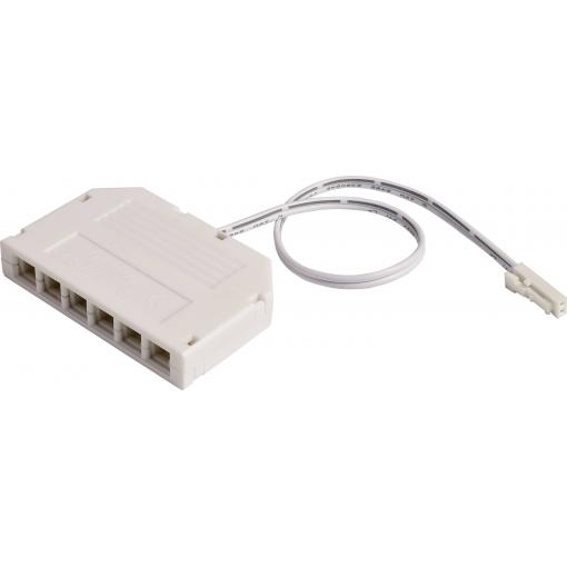 Deko Light MINI-AMP 6-fach VT (1x Stecker, 6x Buchse) 20cm, 12V/24V, max 3A, IP20 940065 6násobný rozbočovač 20 cm bílá