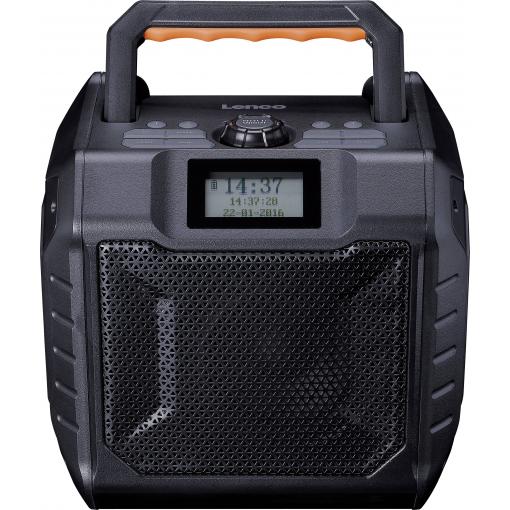 Lenco ODR-160GY ODR-160GY outdoorové rádio, DAB+, FM, AUX, SD, Bluetooth, DAB+, FM, voděodolné, s akumulátorem, funkce alarmu, Funkce powerbanky, pistolová šedá