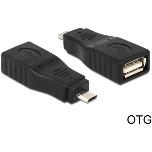 Delock USB 2.0 adaptér [1x micro USB 2.0 zástrčka B - 1x USB 2.0 zásuvka A] Delock - USB-Adapter - Micro-USB Typ B (M) zu USB (W) 0 mm