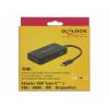 Delock USB 2.0 adaptér [1x USB-C® zástrčka - 1x VGA zásuvka, HDMI zásuvka, DVI zásuvka 24+5pólová, zásuvka DisplayPort] 63929 0.15 m