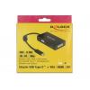 Delock USB 2.0 adaptér [1x USB-C® zástrčka - 1x VGA zásuvka, HDMI zásuvka, DVI zásuvka 24+5pólová] 63925 0.13 m