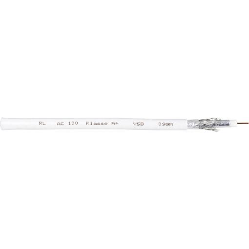 Interkabel AC 100-100 koaxiální kabel, vnější Ø: 6.90 mm, 75 Ω, 120 dB, bílá, 100 m