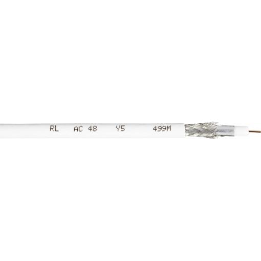 Interkabel AC 48-100 koaxiální kabel, vnější Ø: 6.90 mm, 75 Ω, 100 dB, bílá, 100 m