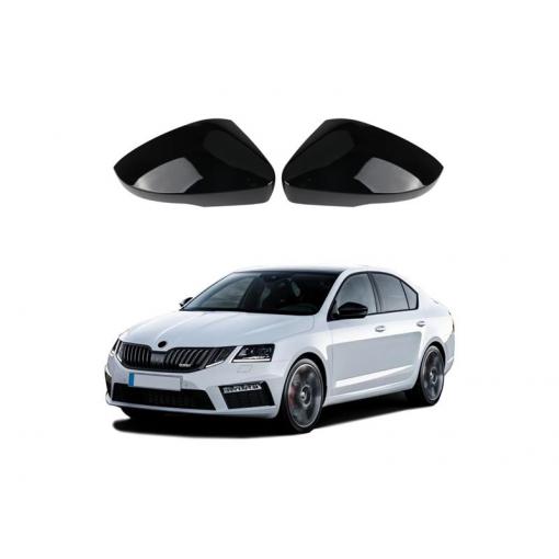 Kryty zrcátek Škoda Octavia MK3 2017 - 2019 černé lesklé