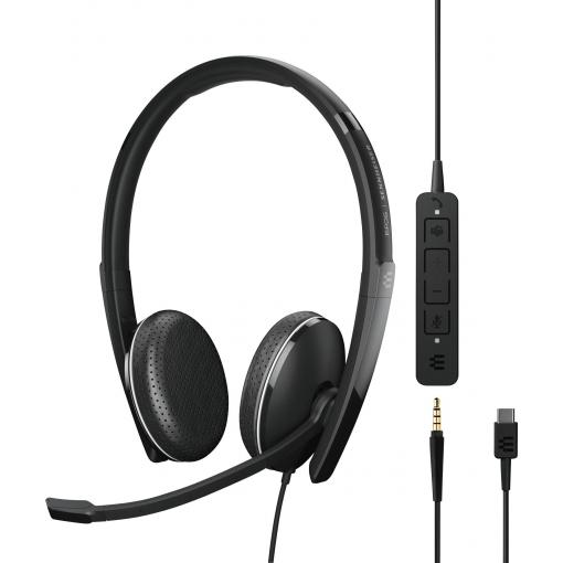 EPOS EPOS ADAPT 165T USB-C II - ADAPT 100 Series - Headset Headset otevřená (On Ear) kabelová stereo černá Potlačení hluku regulace hlasitosti, Vypnutí zvuku