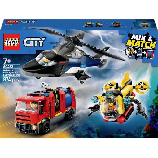 60462 LEGO® CITY Kombinovaná sada s vrtulníkem, hasicím autem a ponorkou