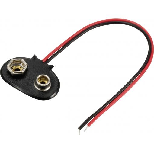 TRU COMPONENTS TC-13220520 bateriový klip 1x 9 V tlačítkové připojení (d x š) 26 mm x 19 mm