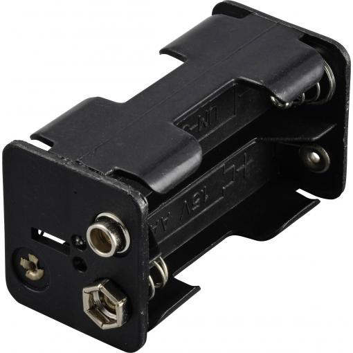 TRU COMPONENTS TC-13220540 bateriový držák 4x AA tlačítkové připojení (d x š x v) 61 x 32 x 29 mm