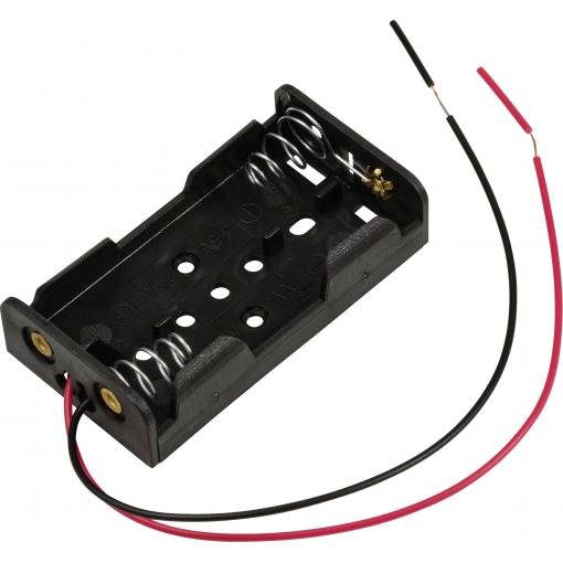TRU COMPONENTS TC-13220616 bateriový držák 2x AA kabel (d x š x v) 60 x 33 x 14.6 mm