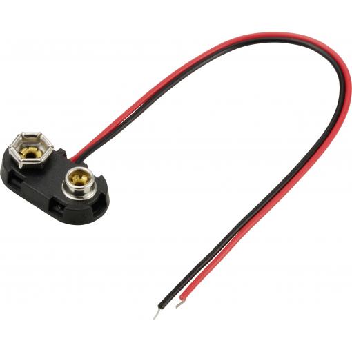 TRU COMPONENTS TC-13220608 bateriový klip 1x 9 V tlačítkové připojení (d x š) 24 mm x 13 mm
