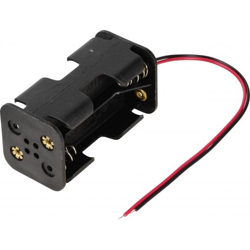 TRU COMPONENTS TC-13220636 bateriový držák 4x AA kabel (d x š x v) 57 x 31 x 29.5 mm