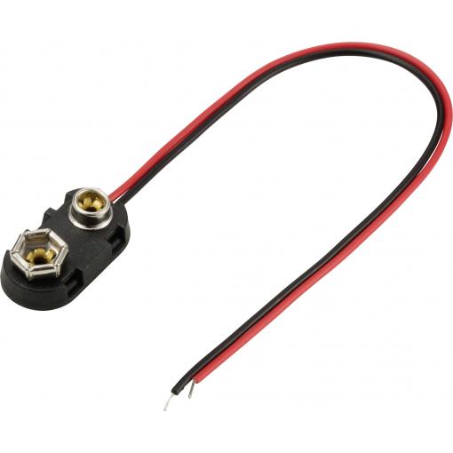 TRU COMPONENTS TC-13220564 bateriový klip 1x 9 V tlačítkové připojení (d x š) 24 mm x 13 mm