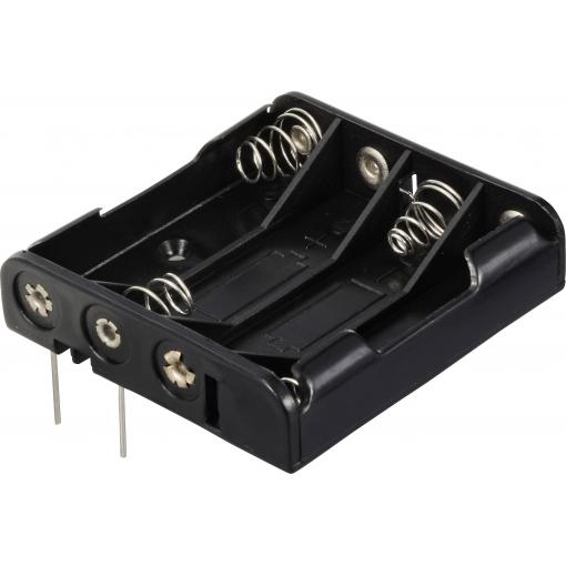 TRU COMPONENTS TC-13220588 bateriový držák 4x AAA póly kontaktu (d x š x v) 52 x 49 x 13 mm