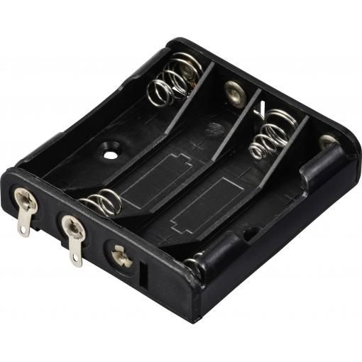 TRU COMPONENTS TC-13220584 bateriový držák 4x AAA pájený konektor (d x š x v) 52 x 49 x 13 mm