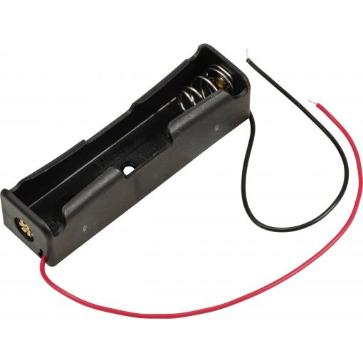 TRU COMPONENTS TC-13220688 bateriový držák 1x 18650 kabel (d x š x v) 76 x 21 x 18 mm