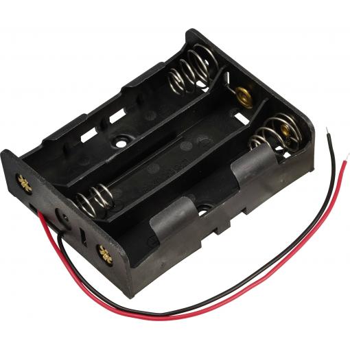 TRU COMPONENTS TC-13220708 bateriový držák 3x 18650 kabel (d x š x v) 76 x 59 x 21 mm