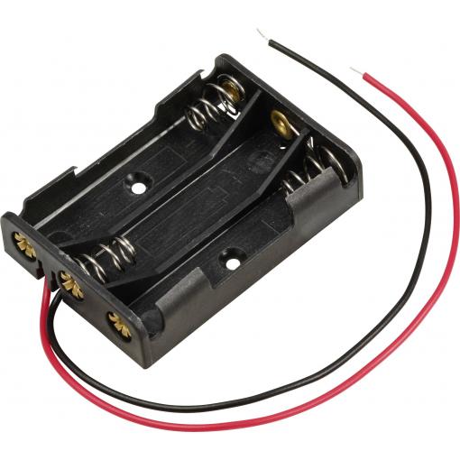 TRU COMPONENTS TC-13220668 bateriový držák 3x AAA kabel (d x š x v) 51 x 35 x 12 mm