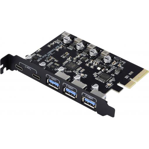 Renkforce RF-6613196 3+2 porty karta USB 3.1 USB-C™ (USB 3.2 Gen 2)