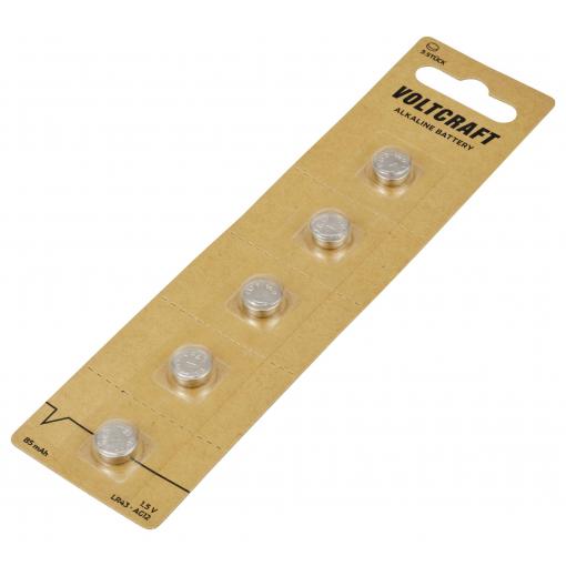 VOLTCRAFT LR 43 knoflíkový článek 1.5 V 85 mAh alkalicko-manganová VC-16108010 5 ks
