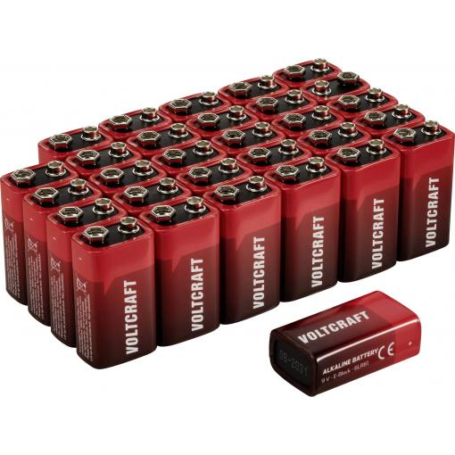 VOLTCRAFT VC-16107990 baterie 9 V alkalicko-manganová 550 mAh 9 V 30 ks
