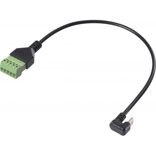 Renkforce USB-C® kabelový adaptér Zahnutá [1x USB-C® zástrčka - 1x Svorka] RF-6443970 30 cm PVC plášť