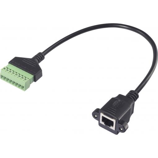 Renkforce RJ45 síťový kabelový adaptér [1x RJ45 zásuvka 8p8c - 1x Svorka] 30 cm černá