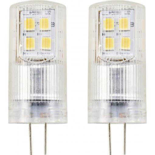 Sygonix SY-6442044 LED Energetická třída (EEK2021) F (A - G) G4 2.6 W = 28 W teplá bílá (Ø x d) 15 mm x 40 mm 2 ks