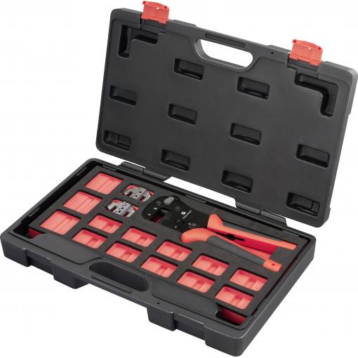 TOOLCRAFT TO-9660081 sada krimpovacích kleští vč. krimpovacího sortimentu v kufru