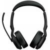 Jabra Evolve2 55 UC Stereo Headset otevřená (On Ear) Bluetooth® stereo černá Potlačení hluku Vypnutí zvuku mikrofonu, regulace hlasitosti Počítače