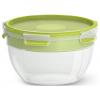 Emsa Clip & Go Salátová krabička 2.6 l plast S víkem, Vodotěsný transparentní, zelená N1071300
