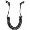 Renkforce USB kabel USB 2.0 USB-C ® zástrčka, USB-C ® zástrčka 1.50 m černá Zásuvné kontakty otočné o 360°, spirálový kabel RF-6713692