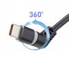 Renkforce USB kabel USB 2.0 USB-C ® zástrčka, USB-C ® zástrčka 1.50 m černá Zásuvné kontakty otočné o 360°, spirálový kabel RF-6713692