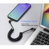 Renkforce USB kabel USB 2.0 USB-A zástrčka, USB-C ® zástrčka 1.50 m černá Zásuvné kontakty otočné o 360°, spirálový kabel RF-6713690