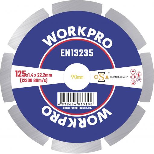 WorkPro GSOSSE-2 Řezný kotouč 125 mm 1 ks keramika, Porcelán, mramor, zdivo, sklo, Vápenec, granit, přírodní kámen, pískovec