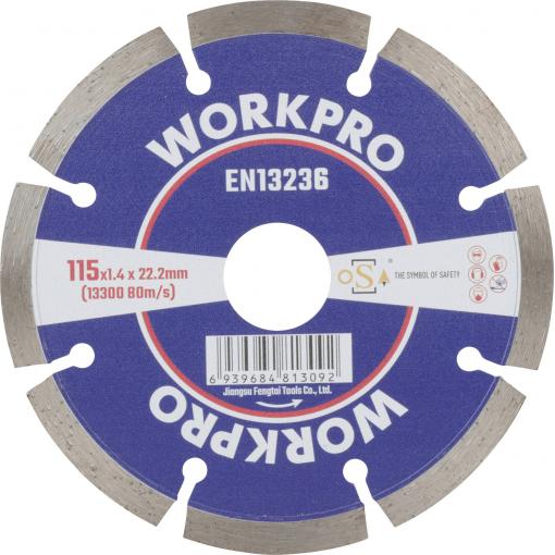 WorkPro GSOSSE-1 Řezný kotouč 115 mm 1 ks keramika, Porcelán, mramor, zdivo, sklo, Vápenec, granit, přírodní kámen, pískovec