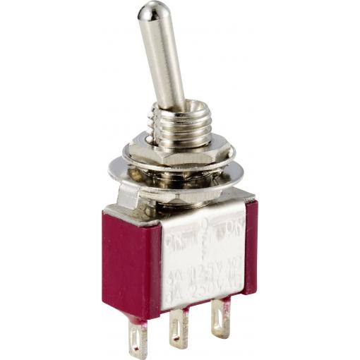 TRU COMPONENTS TC-12819604 páčkový spínač 125 V/AC, 250 V/AC 6 A 1x zap/vyp/zap s aretací 1 ks