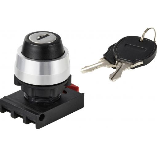 TRU COMPONENTS TC-12835268 ONPOW26BK-Y/31 uzamykatelný spínač - čelní prvek otočný přepínač černá 3 x +/- 45 ° 1 ks