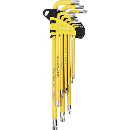 WorkPro TX Sada imbusových klíčů s T-profilem T 10, T 15, T 20, T 25, T 27, T 30, T 40, T 45, T 50