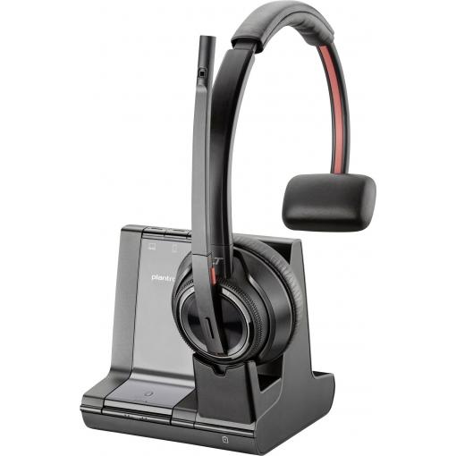 HP Poly Savi 8210-UC Headset otevřená (On Ear) DECT, Bluetooth® stereo černá Potlačení hluku headset, regulace hlasitosti, Vypnutí zvuku mikrofonu, vč.