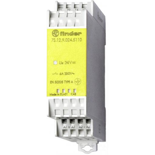 Finder 7S.12.9.024.5110 průmyslové relé , 24 V/DC, 6 A, 1 spínací kontakt, 1 rozpínací kontakt, Tray, 1 ks